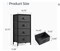 Black Four-Drawer Dresser for Bedroom, Wood Top and Steel Frame Chest of Drawers, Storage Drawers for Closet, Living Room, Hall, and Entryway